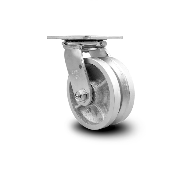 5 Inch V Groove Semi Steel Wheel Swivel Caster with Ball Bearing